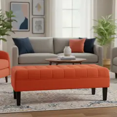 BODEVIR - Banqueta 42x45x120 cm felpa naranjo