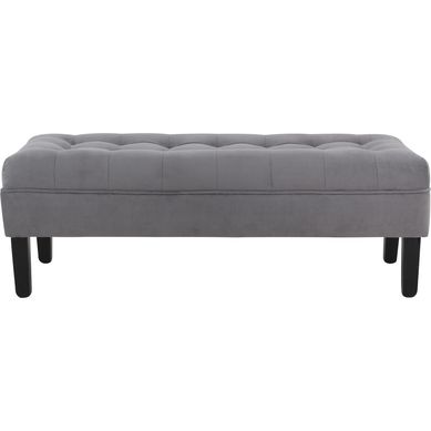 Banqueta 42x45x120 cm felpa gris