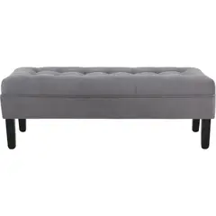 BODEVIR - Banqueta 42x45x120 cm felpa gris