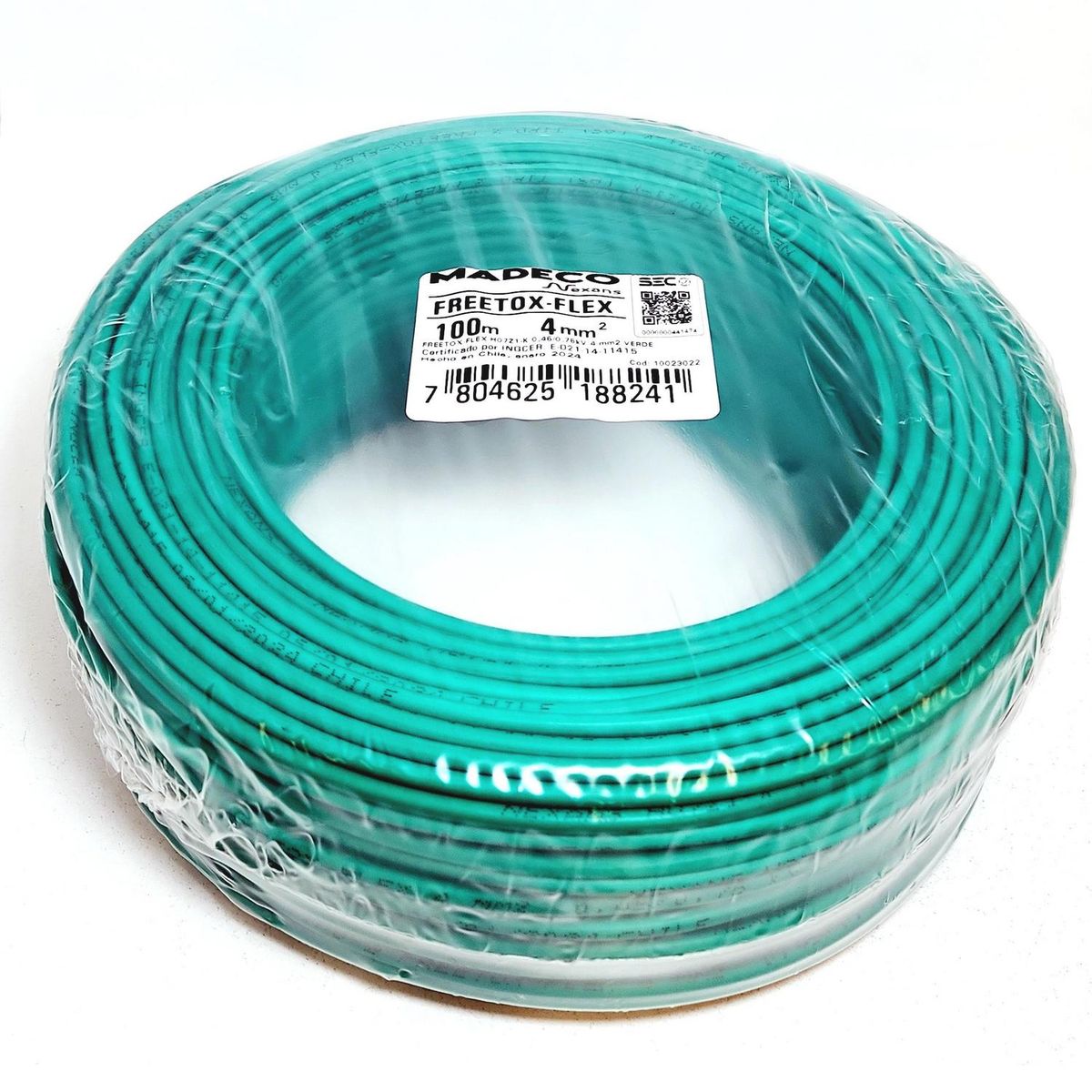 MADECO - Cable Libre de Halógenos H07Z1-K 1x4 mm2 Verde 100 metro(s) 