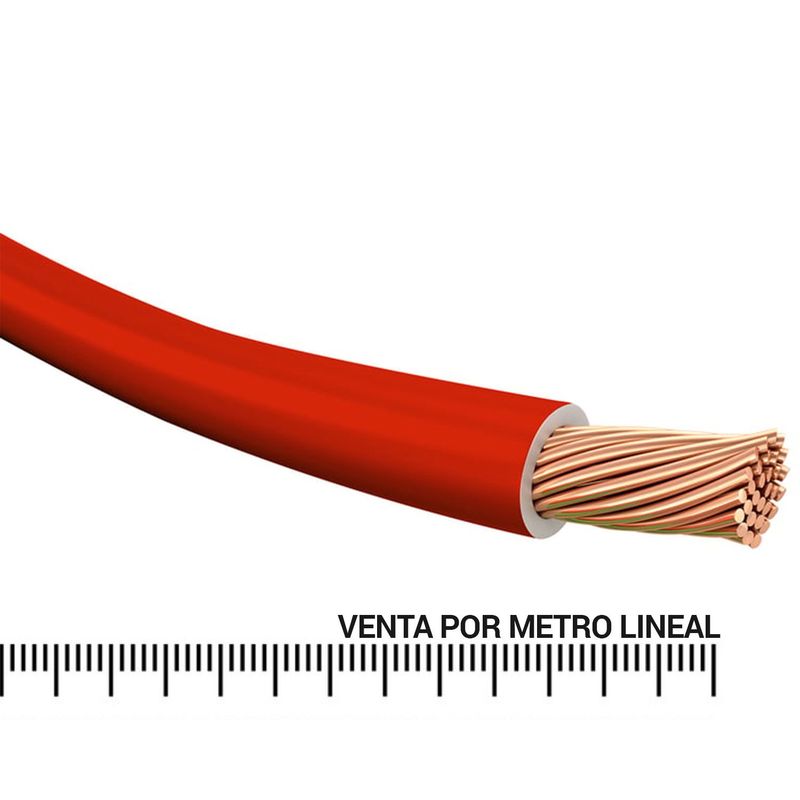 MADECO - Cable con Aislamiento Libre De Halógenos Rojo 4 mm2 Metro Lineal