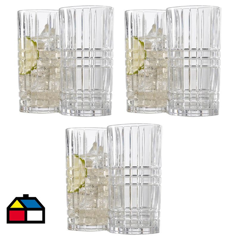 STANZZA - Set Vasos de Vidrio 385 ml 6 Unidades