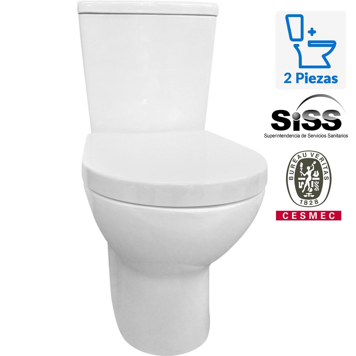 CORONA - Sanitario Two piece Dual Múltiple 6 Litros Navar Blanco