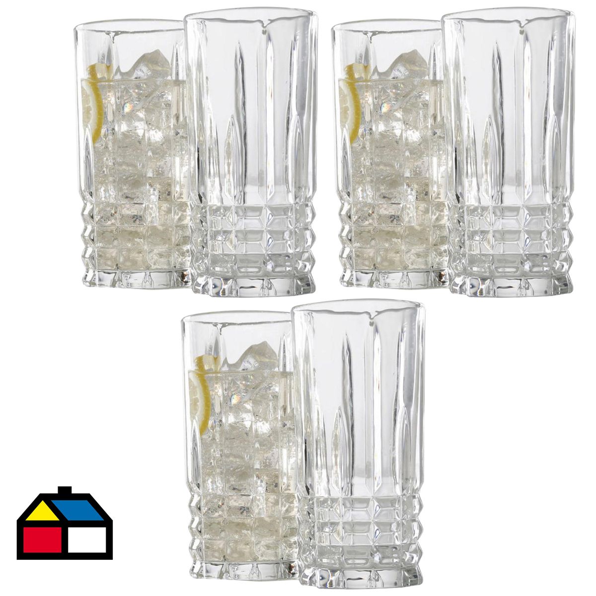 STANZZA - Set 6 Vasos Alto de Vidrio 385 ml Transparente