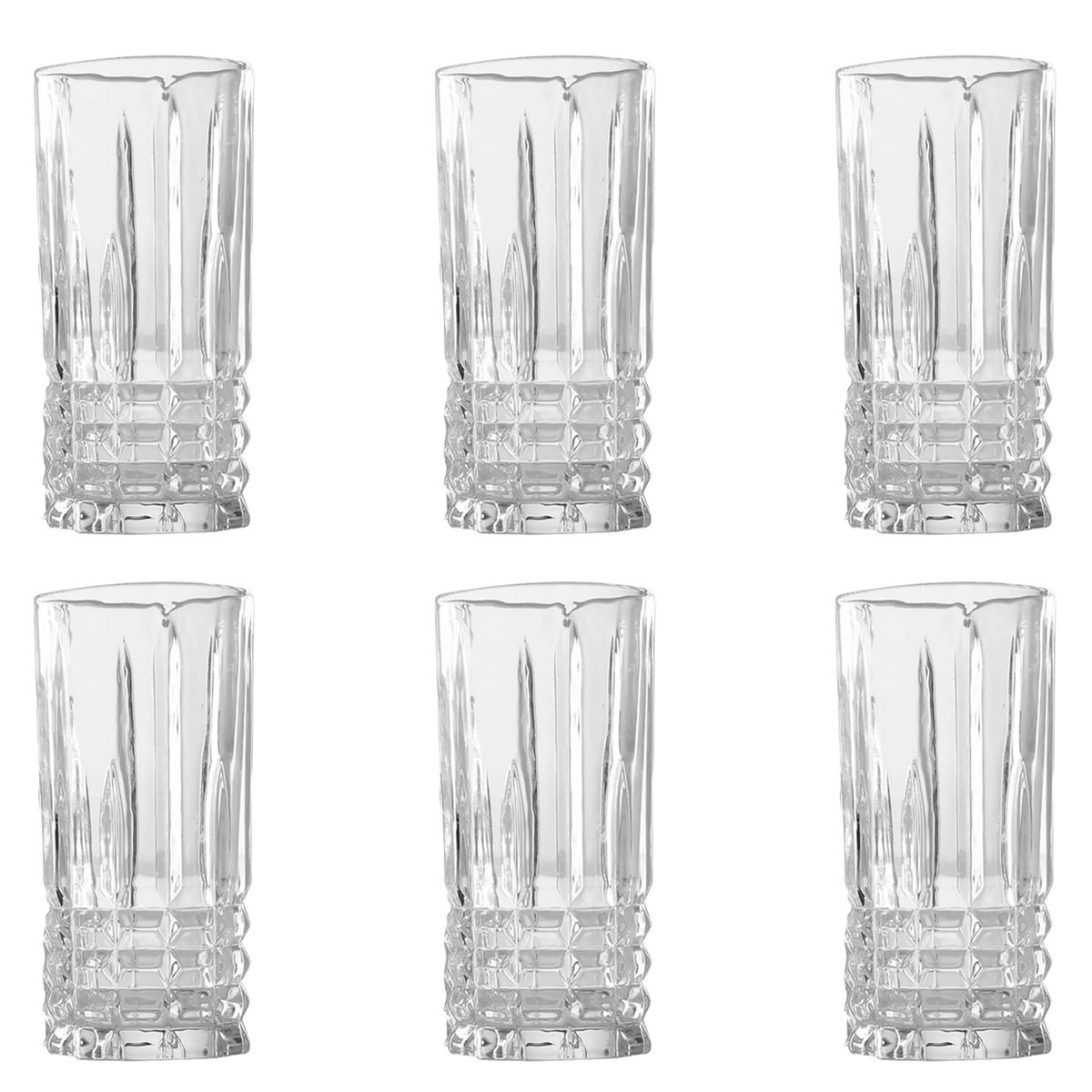STANZZA - Set 6 Vasos Alto de Vidrio 385 ml Transparente