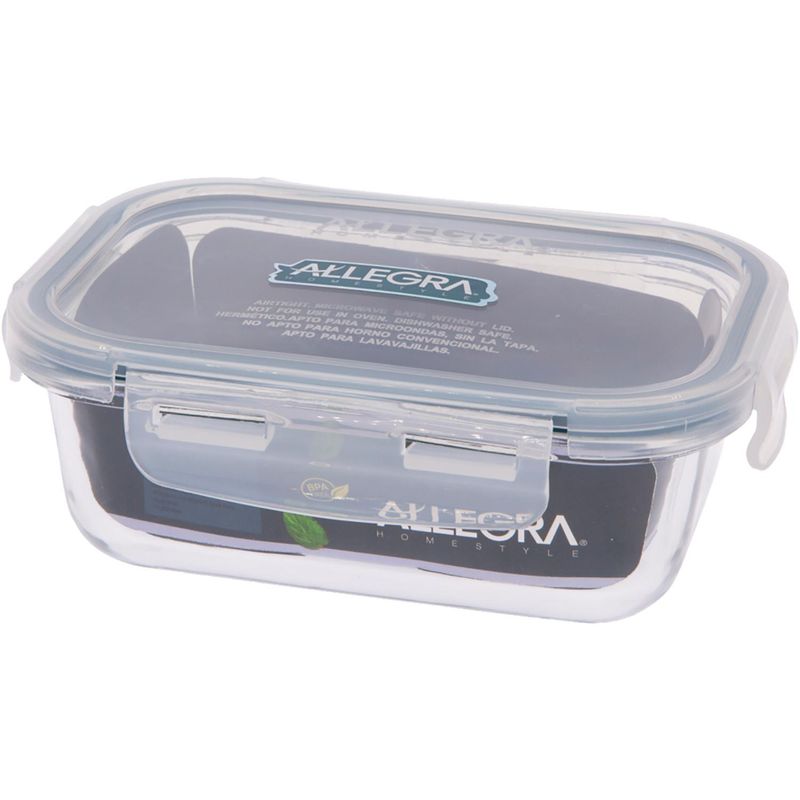 ALLEGRA - Hermético  Rectangular Vidrio 420 ml