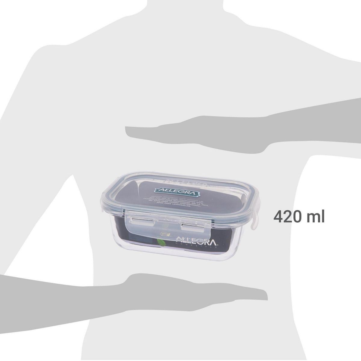 ALLEGRA - Contenedor de Alimento Vidrio 420 ml