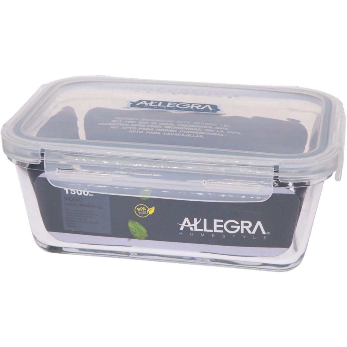 ALLEGRA - Contenedor de Alimento Vidrio 1000 ml