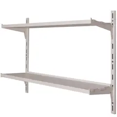 DUCASSE - Kit Repisa Graduable Metal 2 Nivel(es) 60x3.3x20 cm Blanco