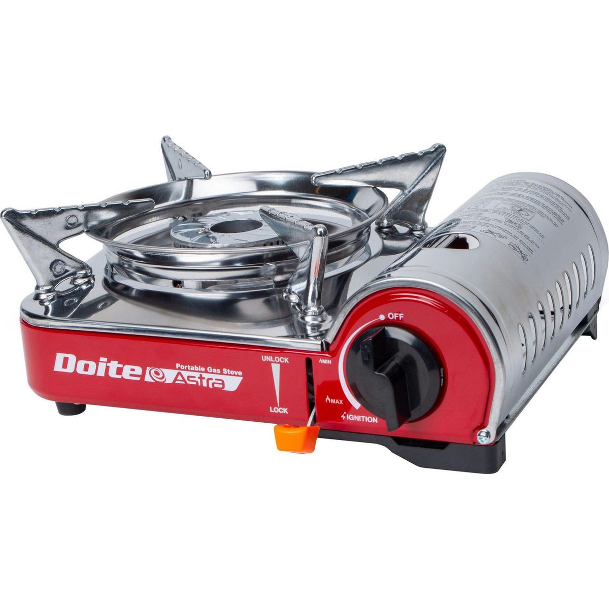 DOITE - Pack Cocinilla Compacta/4 gases 1 Quemador 27.5x25x18 cm Rojo