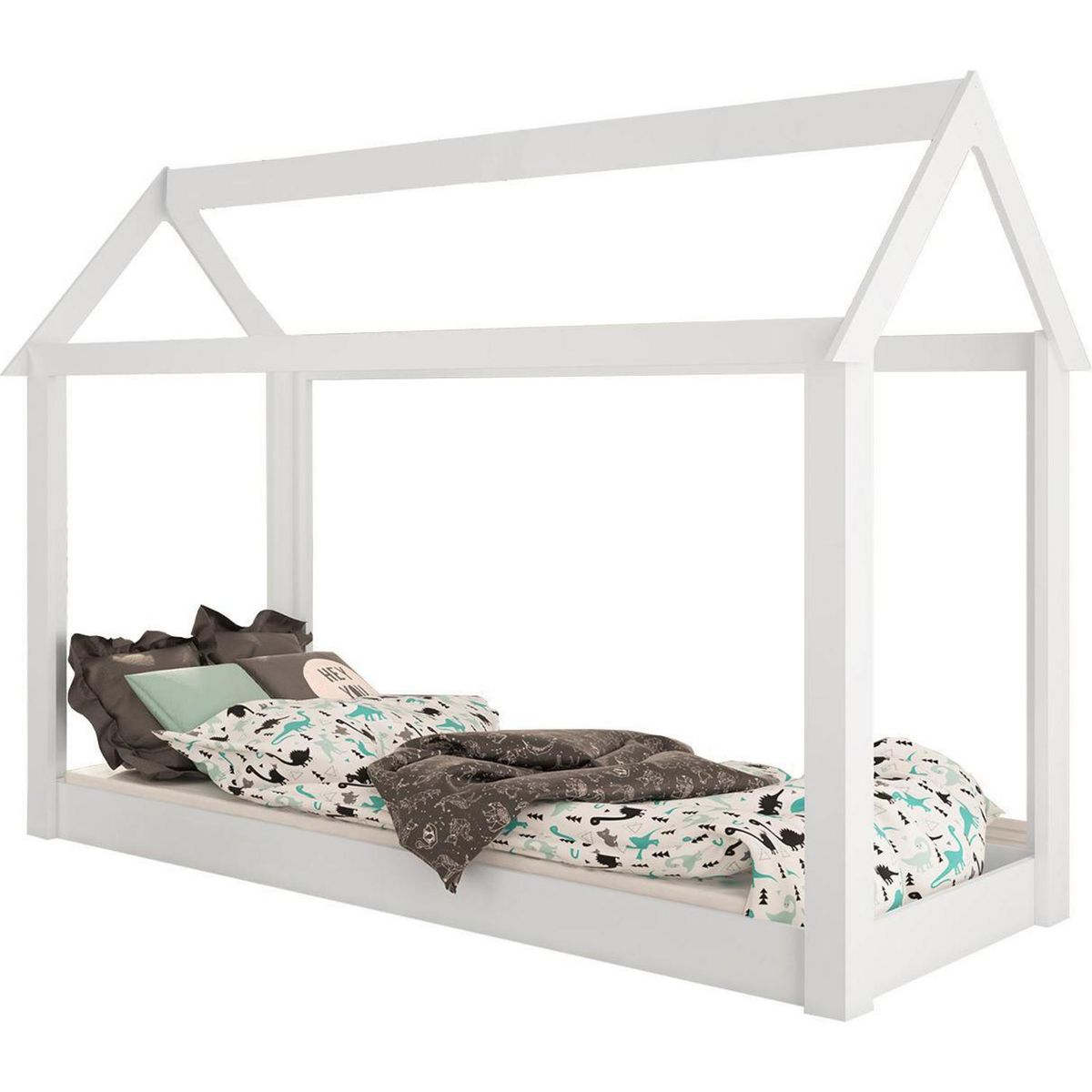 KIDSCOOL - Cama Infantil Infantil Casita Blanco
