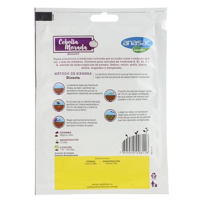 Imagen 2 del producto Semilla de Hortaliza Cebolla Morada 1 gr Sachet