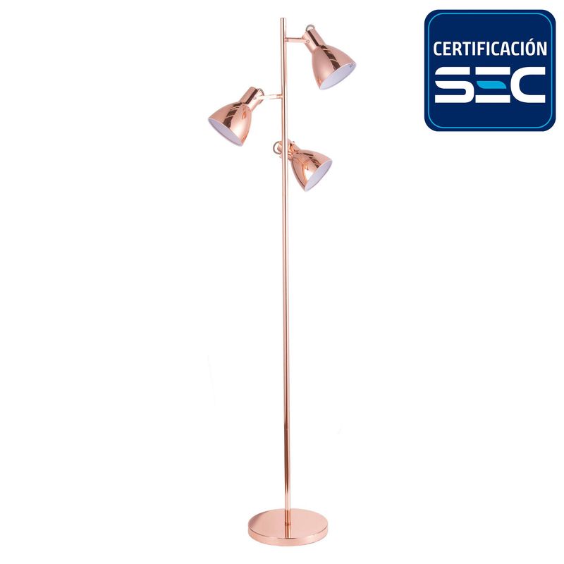 JUST HOME COLLECTION - Lámpara de pie Sagres 3 l E14 cobre