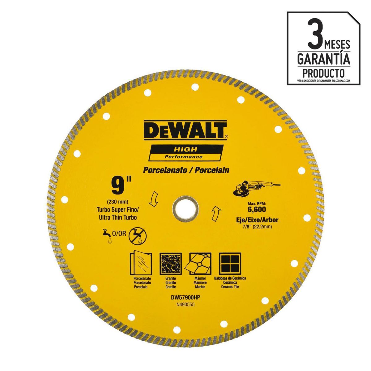 DEWALT - Disco diamante ranurado 9'' 2,0 mm