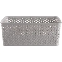 Canasto Ratán 30x13.5x35.5 cm 14.5 l Gris