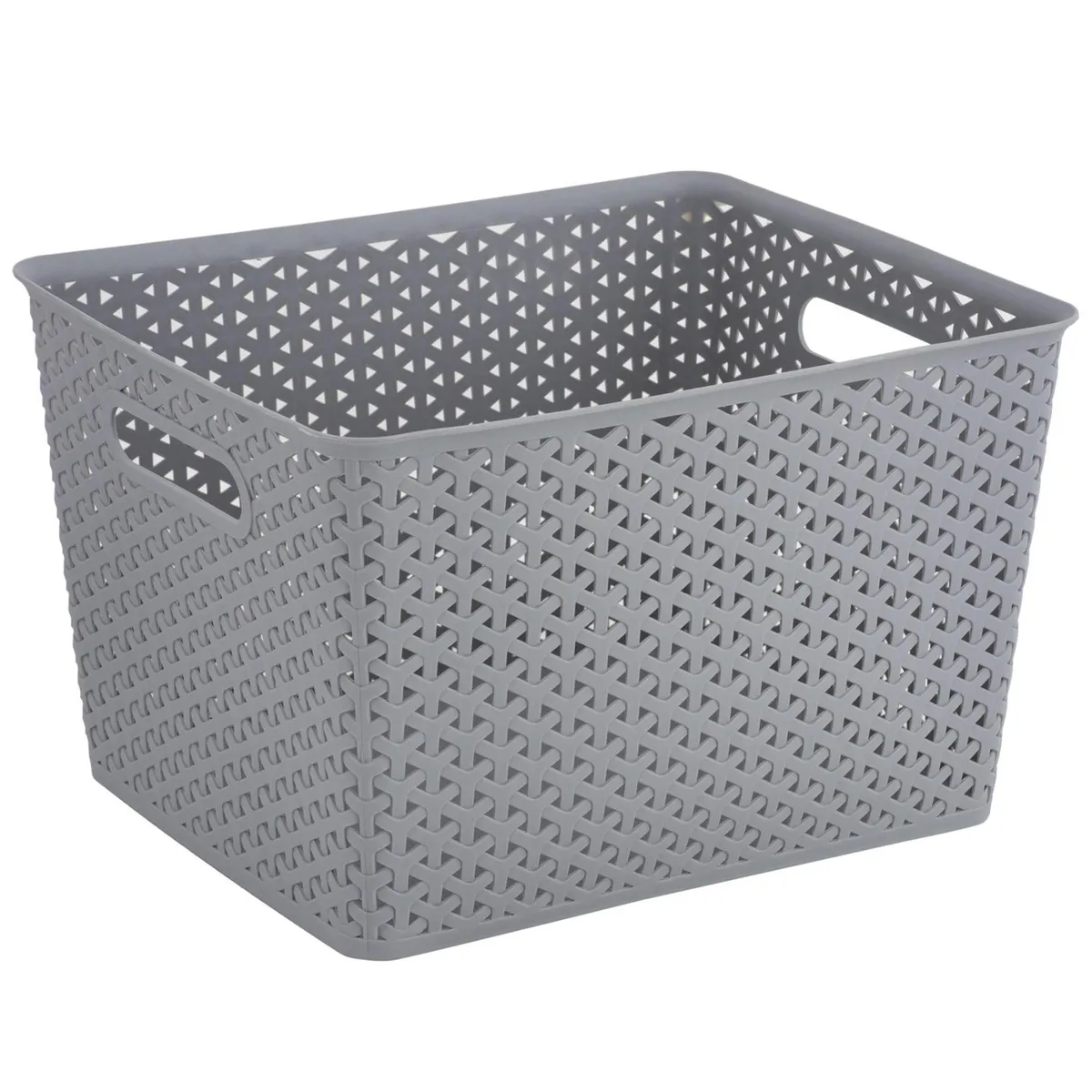 JUST HOME COLLECTION - Canasto Ratán 30x22.5x35.5 cm 6 l Gris