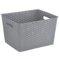 Canasto Ratán 30x22.5x35.5 cm 6 l Gris