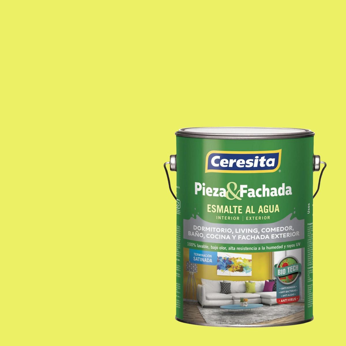 CERESITA - Esmalte al Agua 1 galón(es) Satinado Verde Manzana