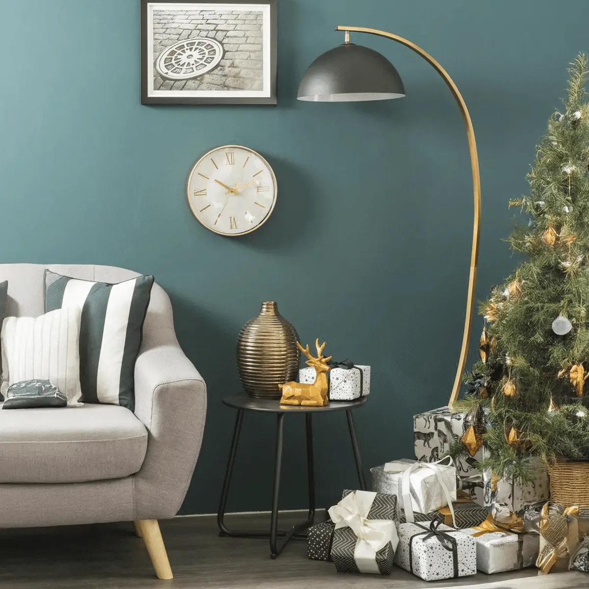 JUST HOME COLLECTION - Lámpara de Pie Bissen Negro 35x160 cm