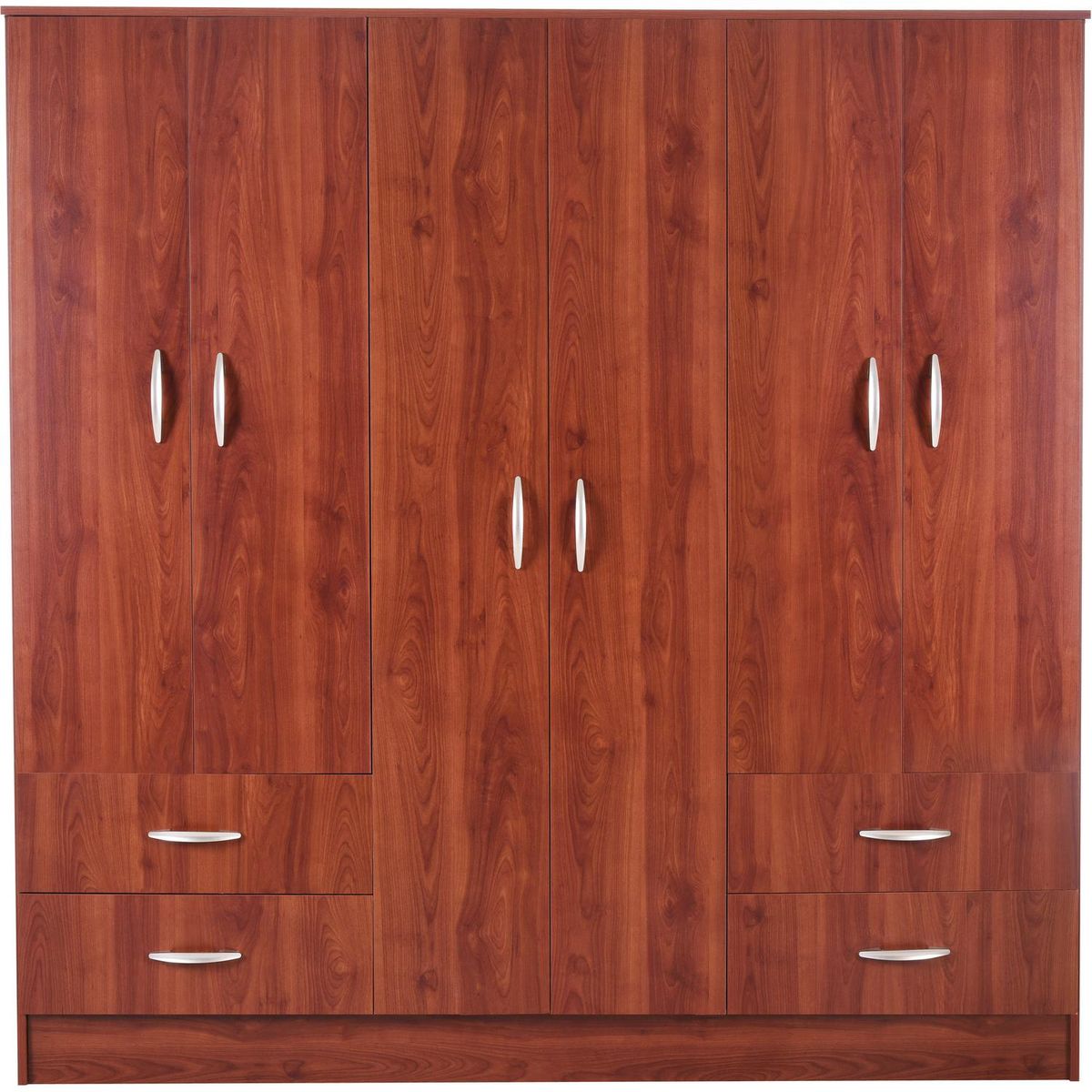 CIC - Clóset 6 Puerta(s) 4 Cajón(es) 5 Repisa(s) 156x180x47 cm Cerezo