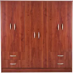 CIC - Clóset 6 Puerta(s) 4 Cajón(es) 5 Repisa(s) 156x180x47 cm Cerezo