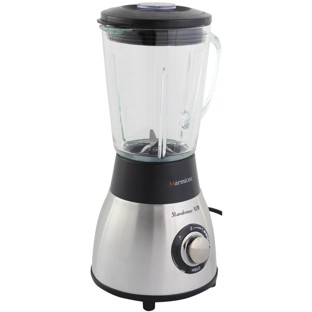 MARMICOC - Licuadora Vidrio 1.5 Litros Negro MA-4210
