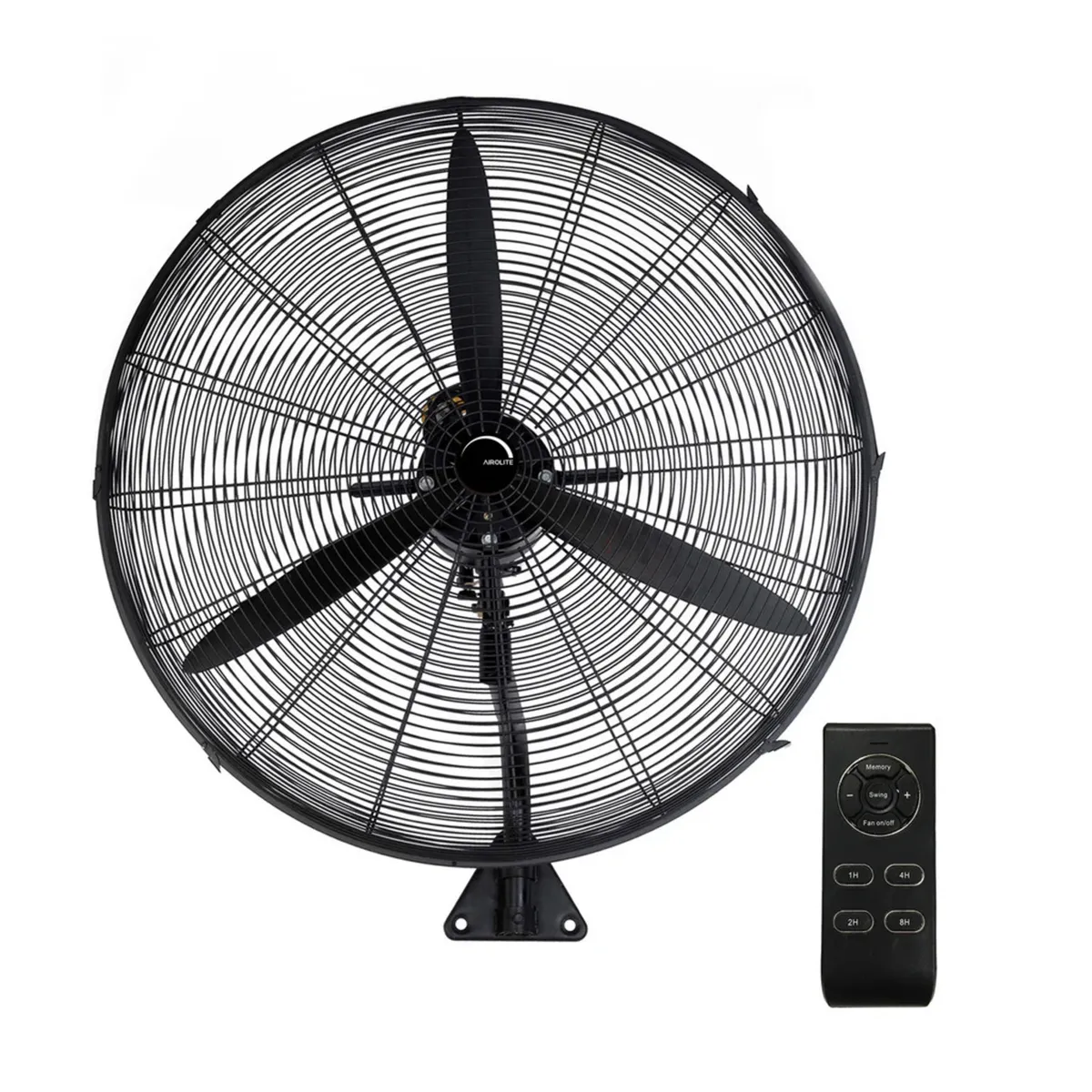 AIROLITE - Ventilador de pedestal mural industrial 30" negro