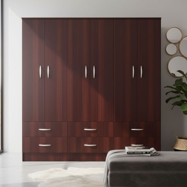 Clóset 6 Puerta(s) 6 Cajón(es) 3 Repisa(s) 180x178x47 cm Chocolate