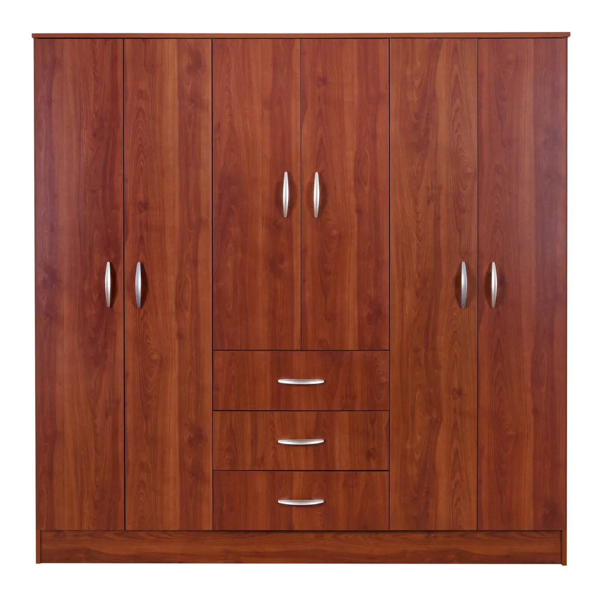 CIC - Clóset 6 Puerta(s) 3 Cajón(es) 2 Repisa(s) 180x178x47 cm Cerezo