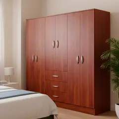 CIC - Clóset 6 Puerta(s) 3 Cajón(es) 2 Repisa(s) 180x178x47 cm Cerezo