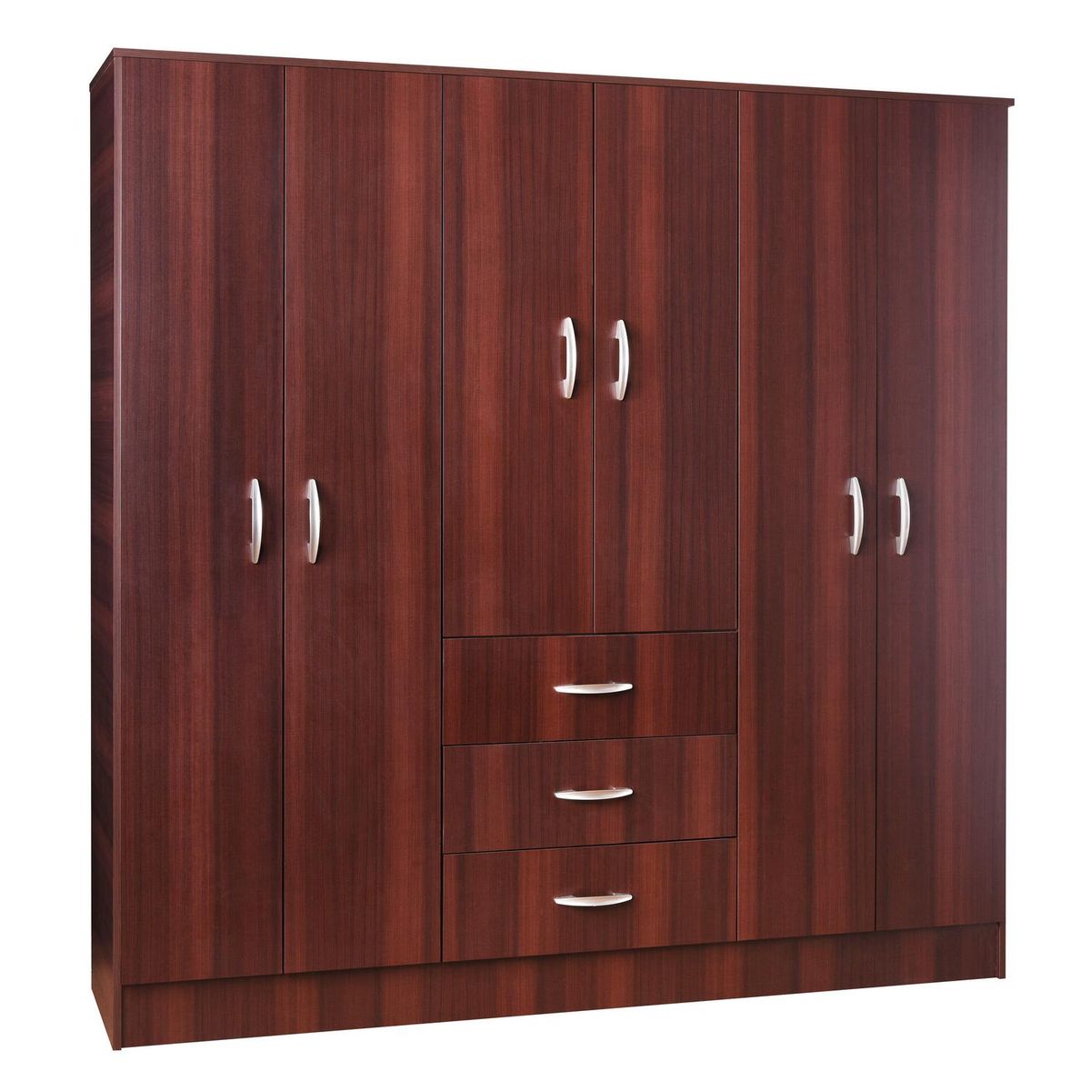 CIC - Clóset 6 Puerta(s) 3 Cajón(es) 3 Repisa(s) 180x178x47 cm Chocolate