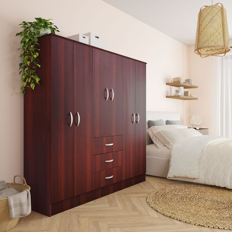 Clóset 6 Puerta(s) 3 Cajón(es) 3 Repisa(s) 180x178x47 cm Café