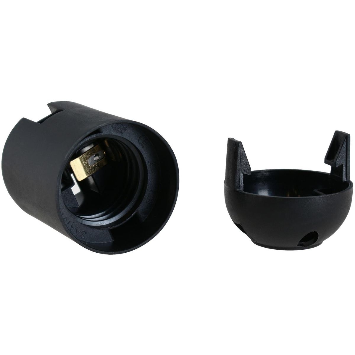 HALUX - Portalámpara plástico bornera negro