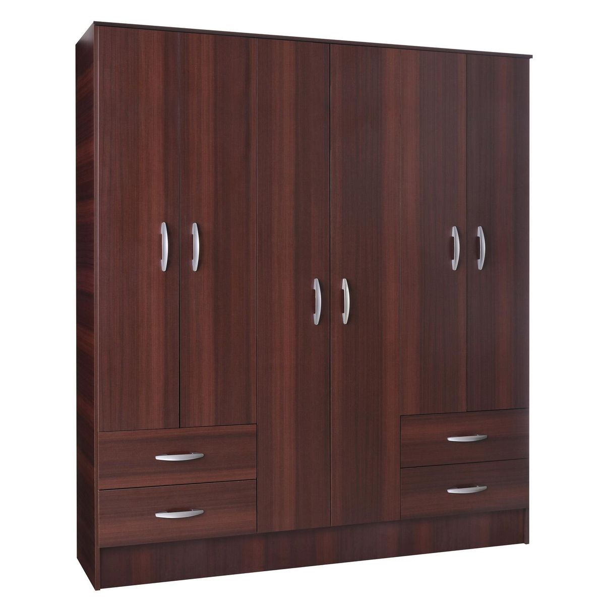 CIC - Clóset 6 Puerta(s) 4 Cajón(es) 4 Repisa(s) 180x178x47 cm Chocolate