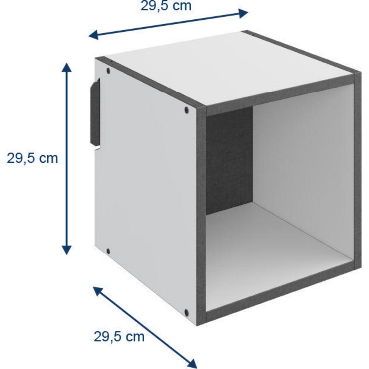 BECONCEPT - Repisa Módulo Cuadrado MDF 1 Nivel(es) 29.5x29.5x29.5 cm Blanco