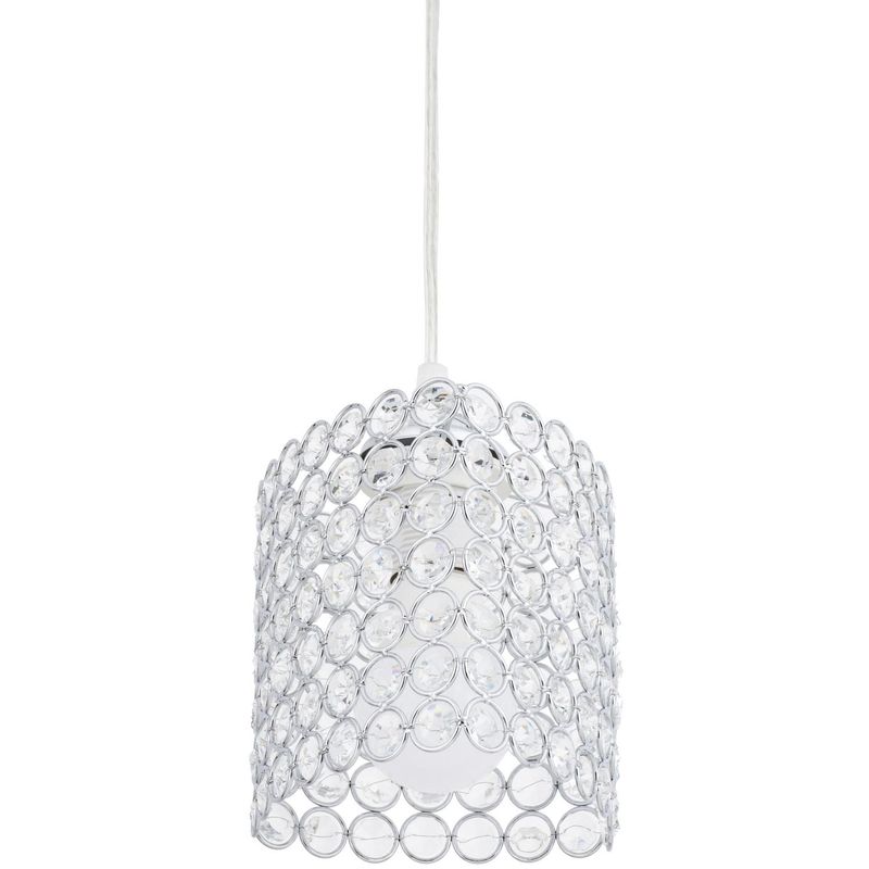 JUST HOME COLLECTION - Lámpara de Colgar Ovar Acero Incoloro/Transparente 14 cm