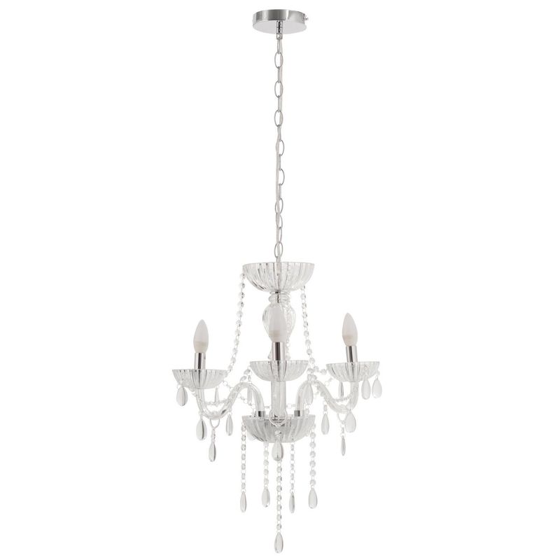 JUST HOME COLLECTION - Lámpara de colgar Vidrio y metal Auriga Blanca