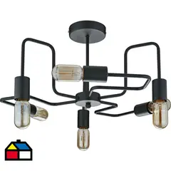 JUST HOME COLLECTION - Lámpara Techo Thebes 6 Luces Acero