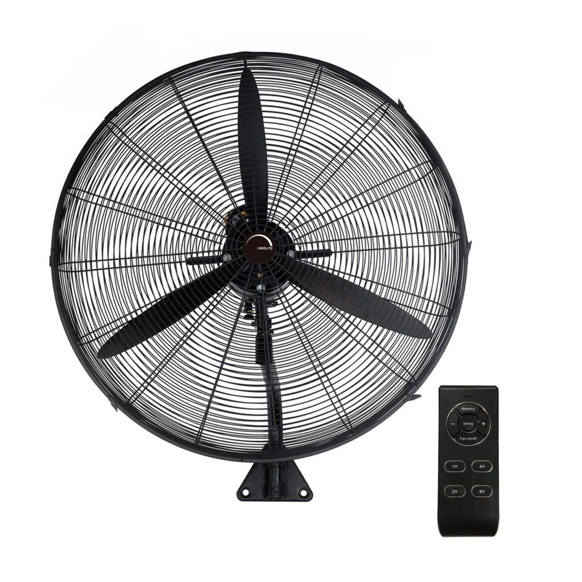 AIROLITE - Ventilador de pedestal mural industrial 26" negro