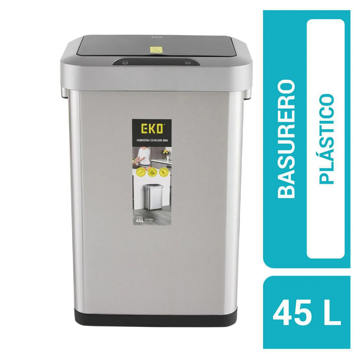 EKO - Papelero 45 Litros Metal Gris