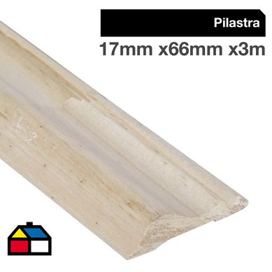 Pilastra Madera Pino amarillo 17 mm 66x3 m