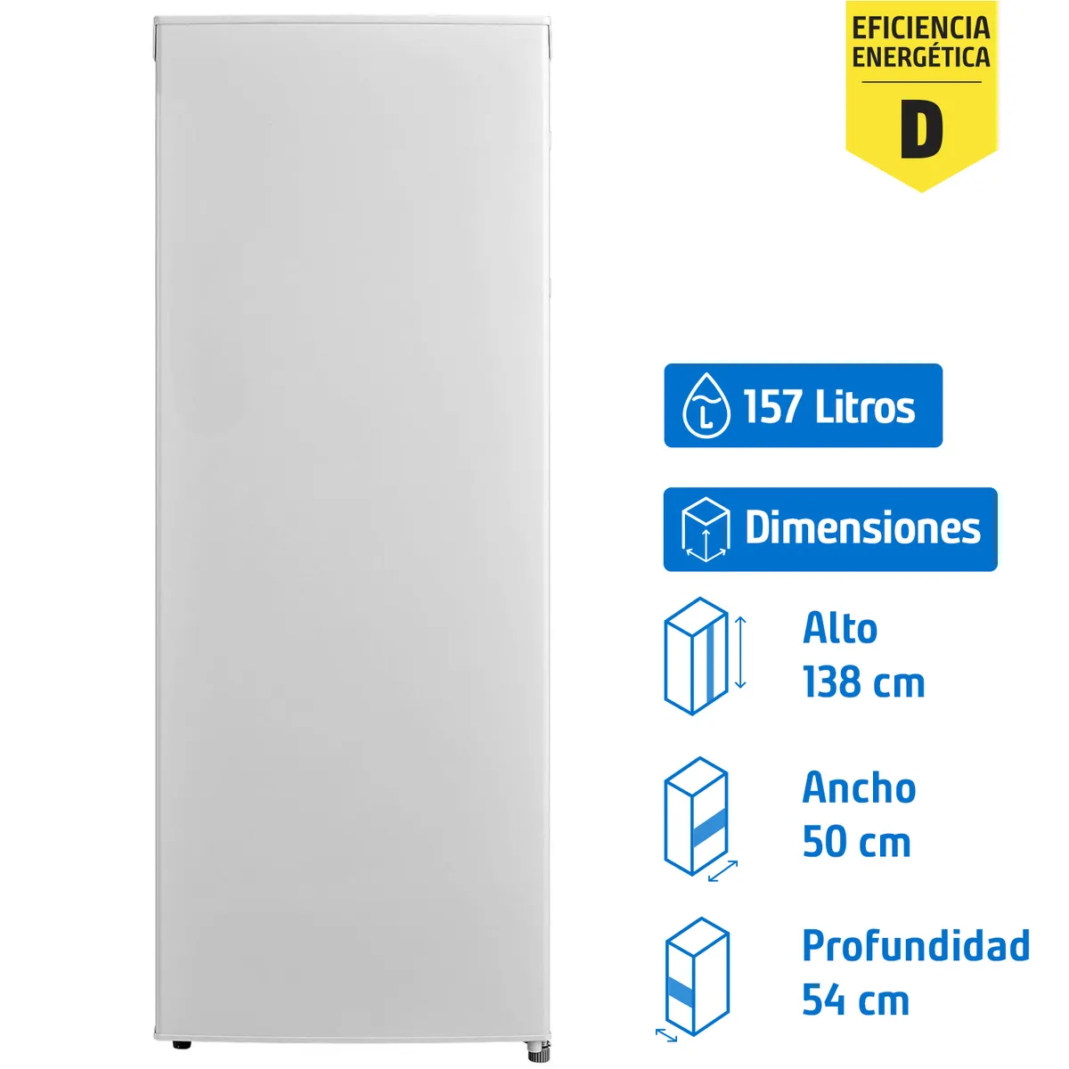 MIDEA - Freezer Vertical 157 Litros Blanco MFV-1600B208FN