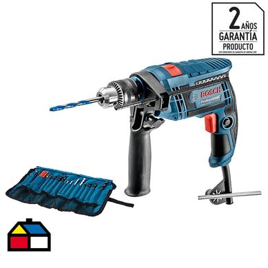 Taladro percutor elctrico 13 mm 650W + 23 accesorios
