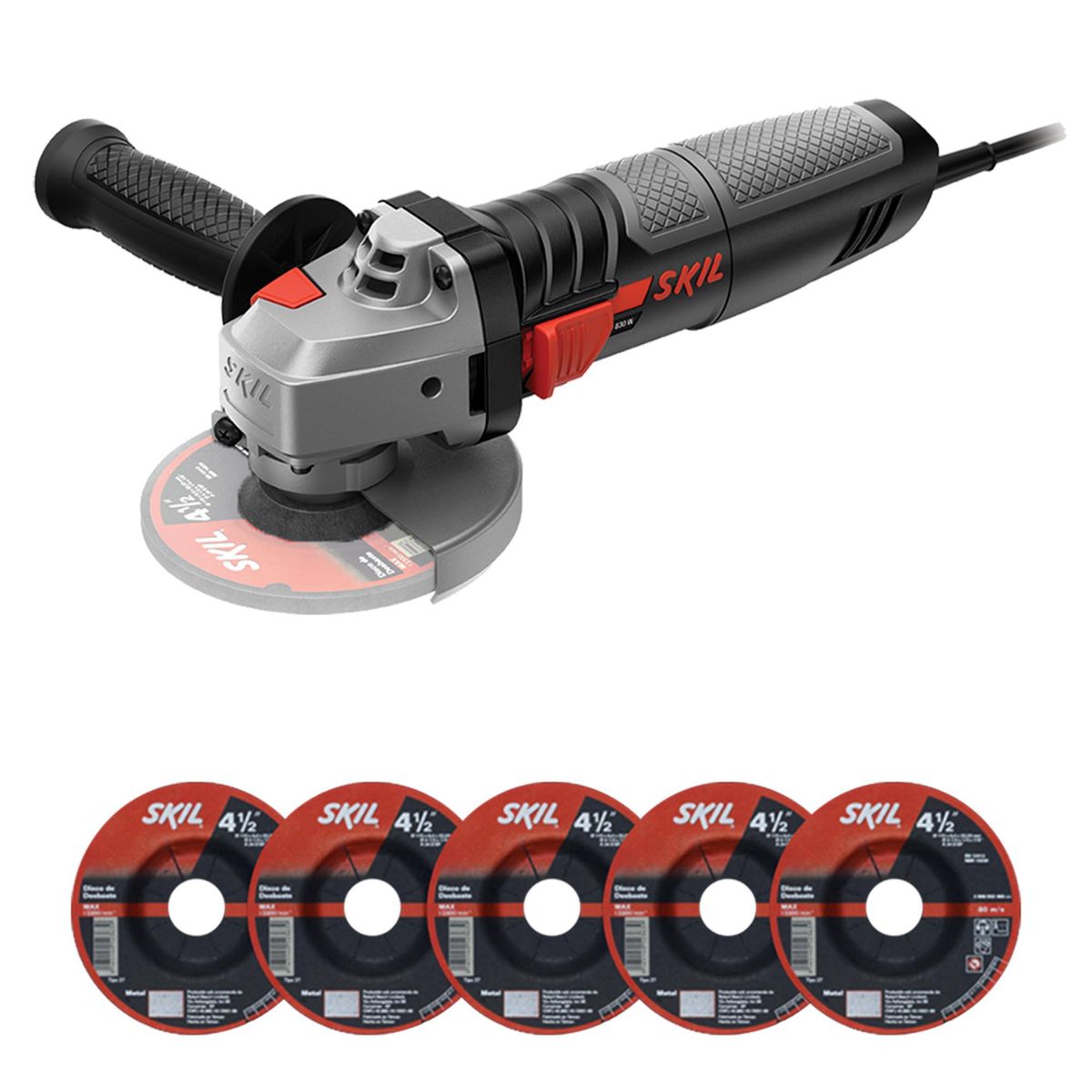 SKIL - Esmeril angunar eléctrico 830W + 5 discos