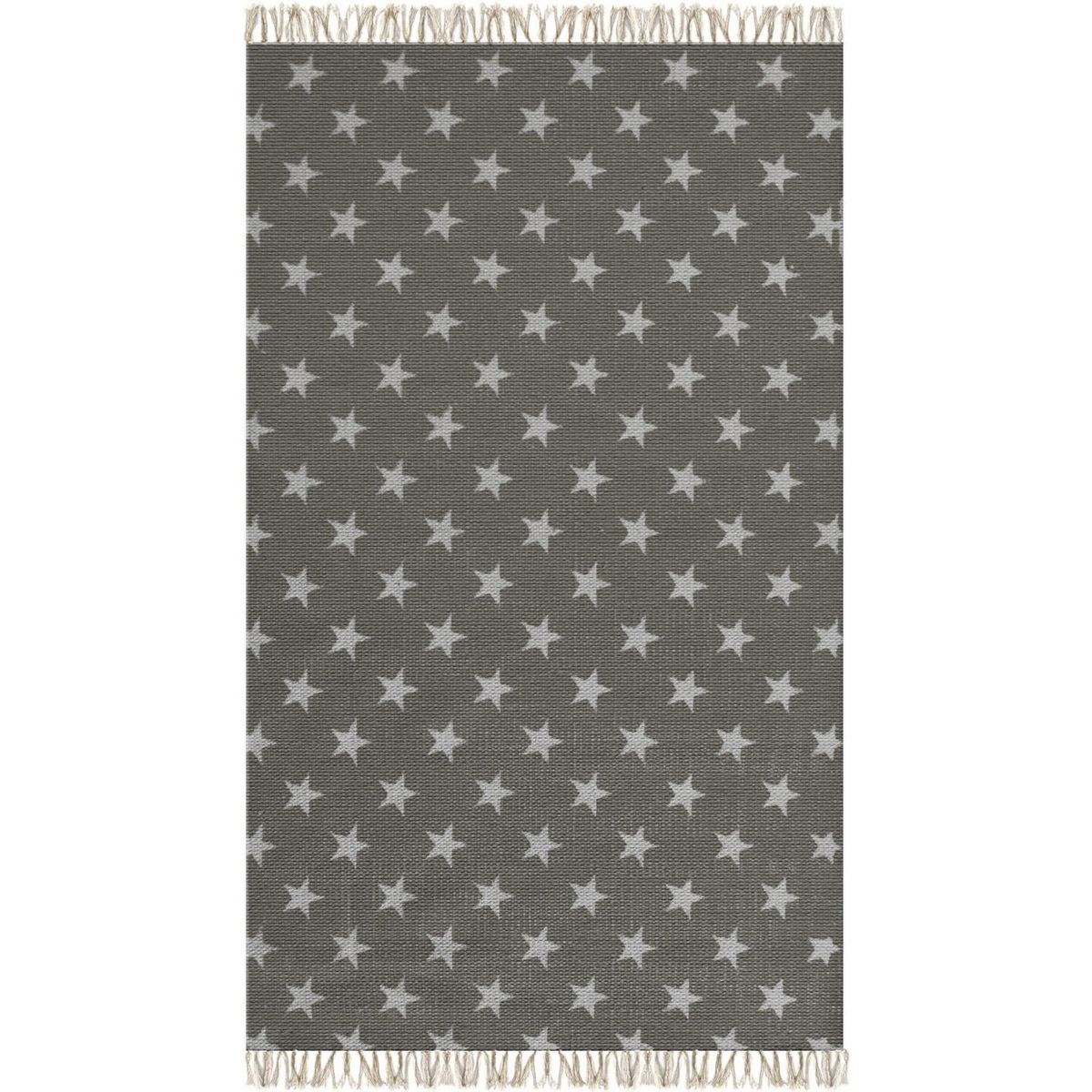 HOME REPUBLIC - Bajada de Cama Kelim Star 60x110 cm Poliéster Gris