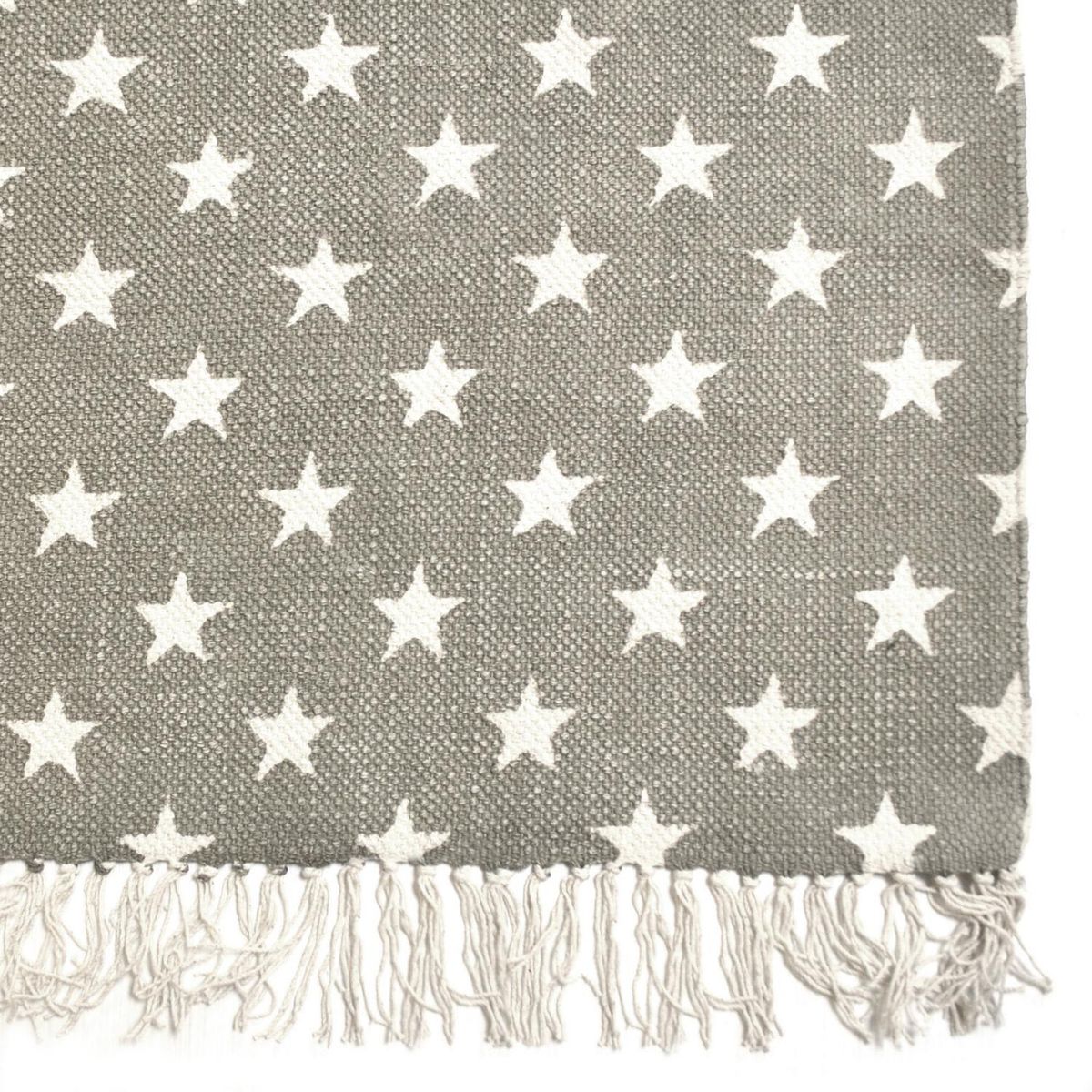 HOME REPUBLIC - Bajada de Cama Kelim Star 60x110 cm Poliéster Gris