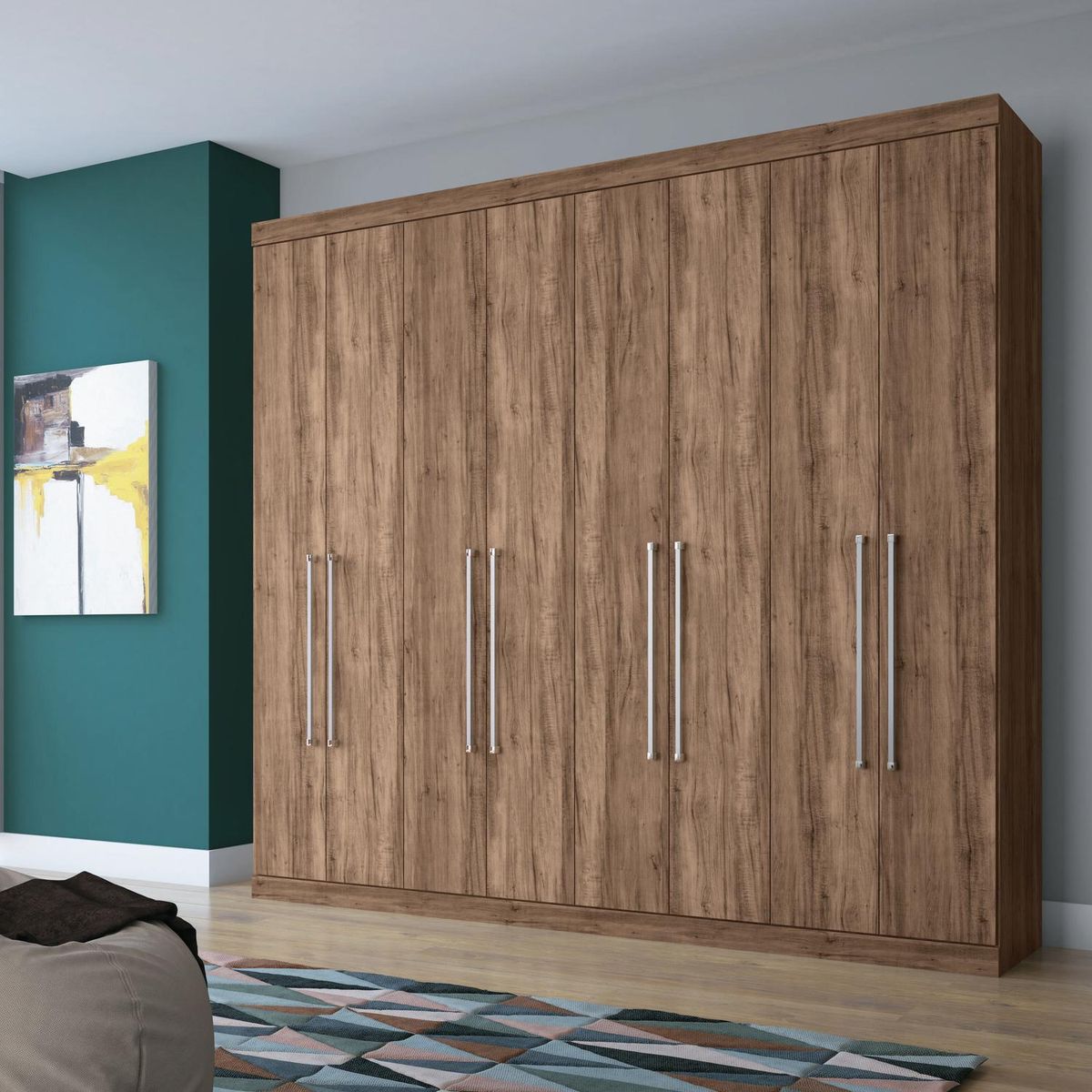 ALTAVISION - Clóset 8 Puerta(s) 4 Cajón(es) 10 Repisa(s) 239x217x46 cm Café