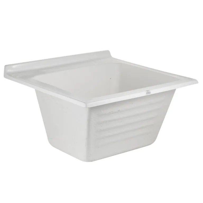 Lavadero Forma Rectangular Fibra de Vidrio 60x37x62 cm Blanco