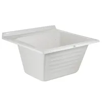 Lavadero Forma Rectangular Fibra de Vidrio 60x37x62 cm Blanco