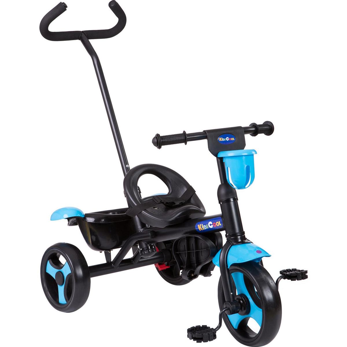 KIDSCOOL - Triciclo con Manilla 2 Funciones Azul Desde 2 años